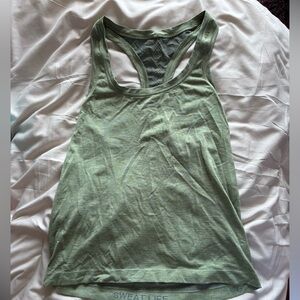 Green Lululemon race length swiftly tech tank top